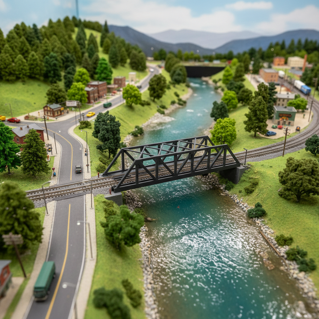 Stahlbruecke-H0 in Anwendung